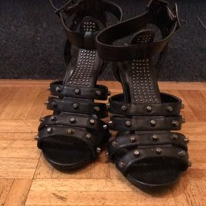 Studded black heels